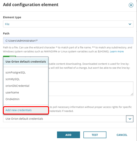 Step 2 - Define credentials